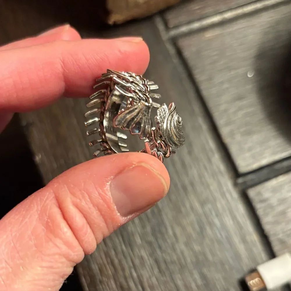 Silver Fish Skeleton Ring - Picture 5 of 8